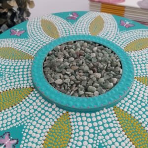 Mandala Florescer • Pontilhismo com Quartzo Verde (28,5 cm)